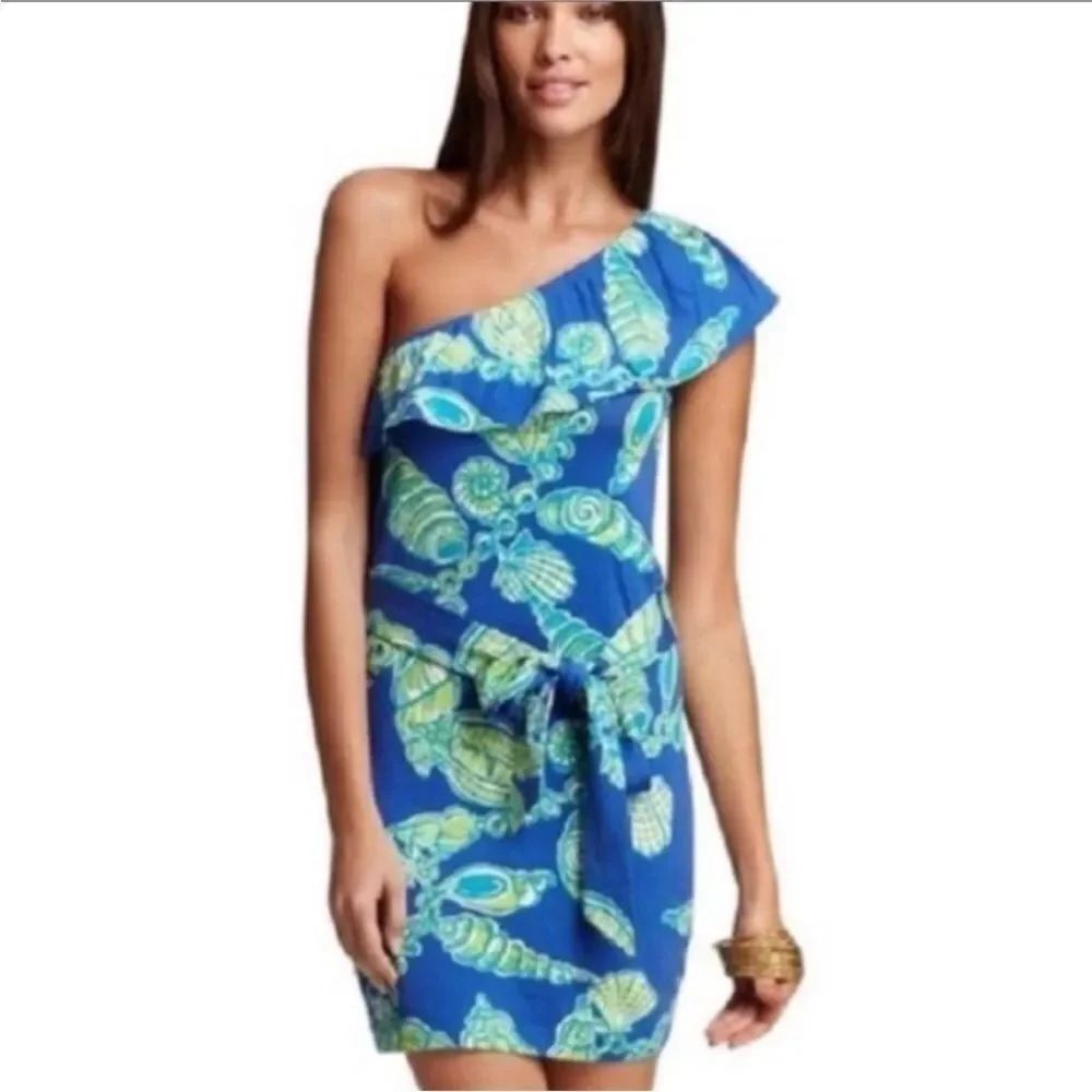 Lilly Pulitzer Robyn One Shoulder Ruffle Mini Dress